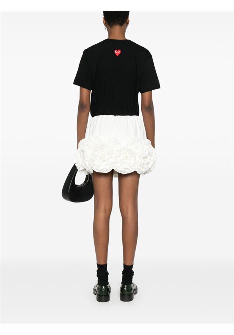 red emblem t-shirt unisex black COMME DES GARÇONS PLAY | AX-T340-0511